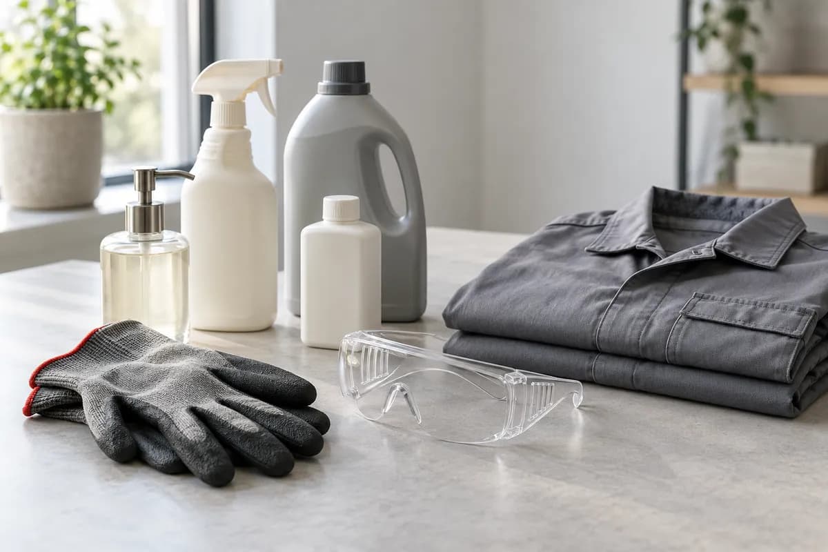Dispensadores, productos de limpieza y elementos de protección